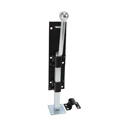 Monkey Tail Bolt -Epoxy Black for Secure Gates & Doors - Pack of 1