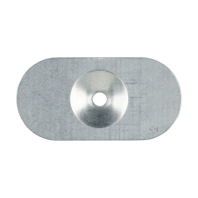 82 x 40mm Galvanised Metal Oval Stress Plates – Pre-Galvanised Fixing Washers for Insulation & Timber Applications (BOX OF 50)