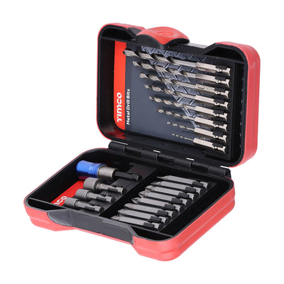 Driver Bit & Ground Jobber Drill Bit with Quick Release and Weatherproof Case