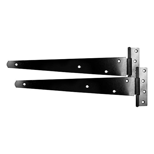 1x Pair of Medium Tee Hinges - Black | Heavy Duty Gate, Shed & Garage Door Hinges