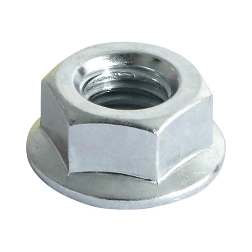 Hex Serrated Flange Nuts - Zinc | Locking Hex Nuts with Built-In Washer Grip