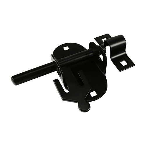 4" Oval Padbolt – Black | Heavy Duty Gate & Shed Locking Bolt | Outdoor Security Hardware | TIMCO