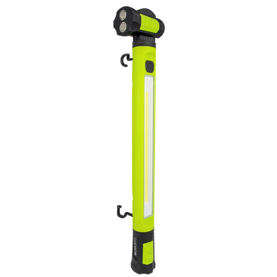 Green work light with a white background