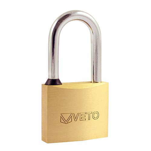Brass Padlock with Long Shackle – Durable Security Lock for Cabinets, Sheds & Gates