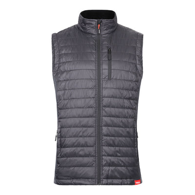 Padded Bodywarmer Grey/Black | Active 4-Way Stretch Gilet | Microfleece Lined Workwear Vest