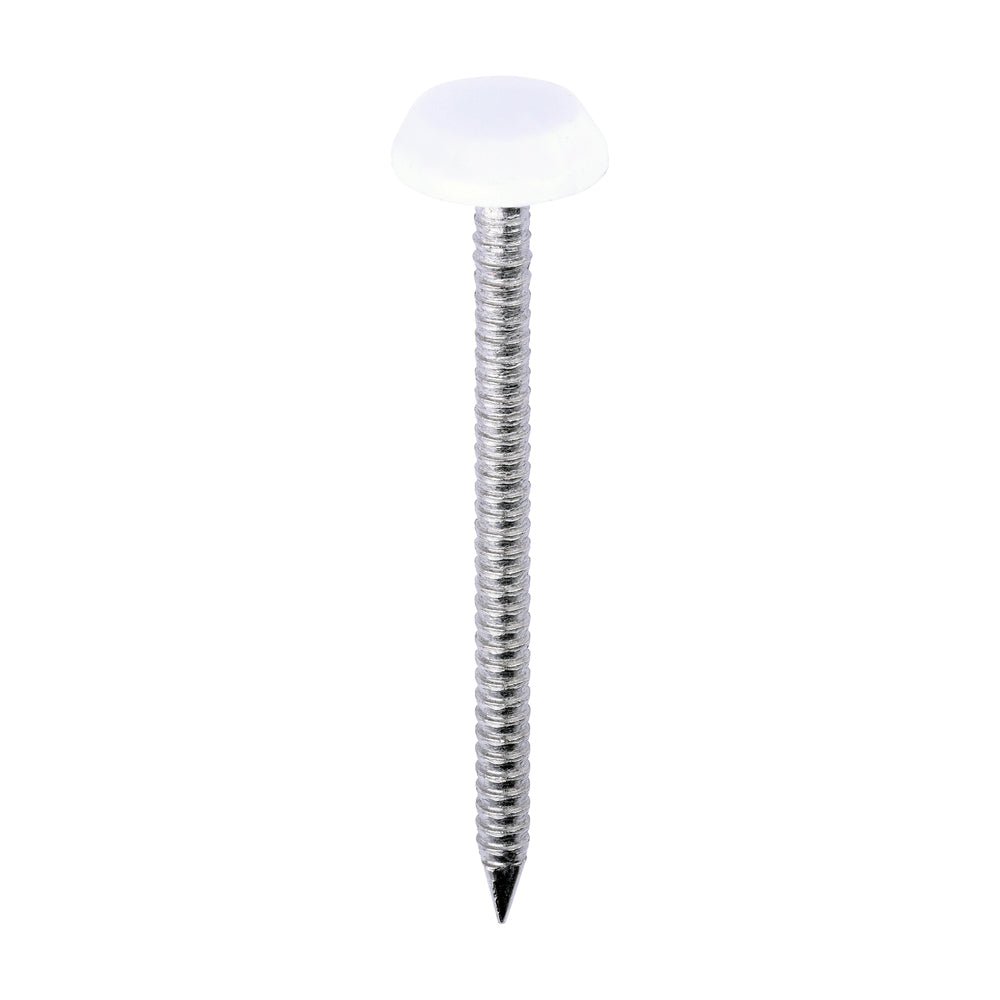 White Polymer Headed Pins - Stainless Steel Panel Pins For Cladding | Corrosion Resistant Fixings for Timber & Cladding