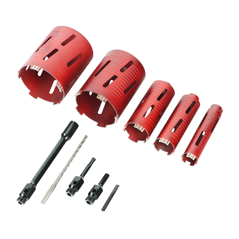 (CASE OF 5) Premium Dry Diamond Core Drill Kit – 5 Piece Set with Accessories & Carry Case