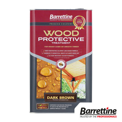 5L Wood Protective Treatment Dark Brown | Deep Penetrating Oil Stain | Sheds & Fences Timber Protector