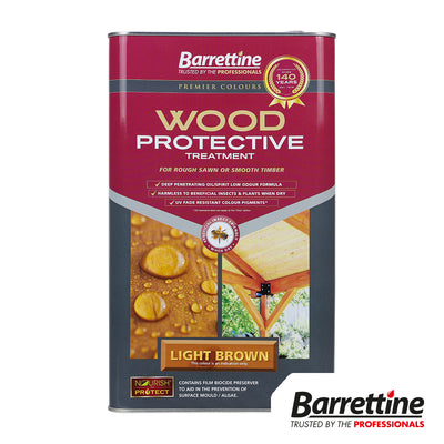 5L Wood Protective Treatment Light Brown | UV Fade Resistant Oil Stain | Sheds & Fences Timber Protector