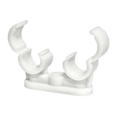 Double Quick Lock Pipe Clips – Plastic White 360° Retention