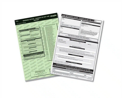 Regin Landlord & Home Owner Gas Appliance Warning Advice Notice Pad REGP55
