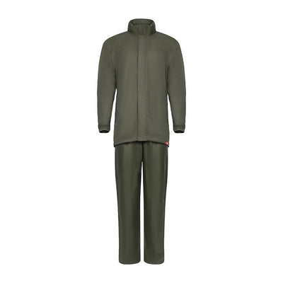 Green Rain Jacket & Trousers Waterproof Workwear Set for Outdoor & Trade Use