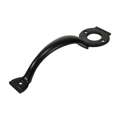 Escutcheon Handle Black – Door Pull Handle for Rim Cylinder Locks with Fixings Included