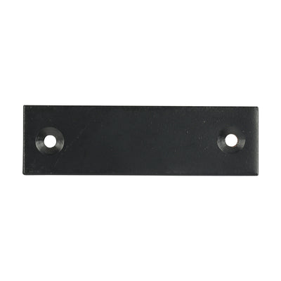 74 x 22mm Rim Sashlock Reverse Plate - Epoxy Black | Strike Plate for Outward Opening Doors | Black Steel Gate & Shed Lock Keep