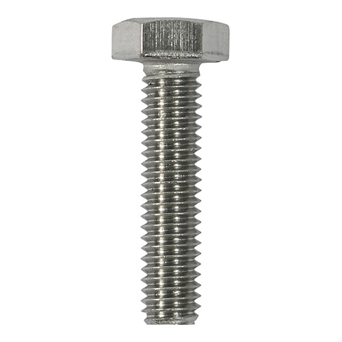 Hex Set Screws A2 Stainless Steel | Fully Threaded DIN 933 Bolts | Corrosion Resistant Metric Hex Head Screws