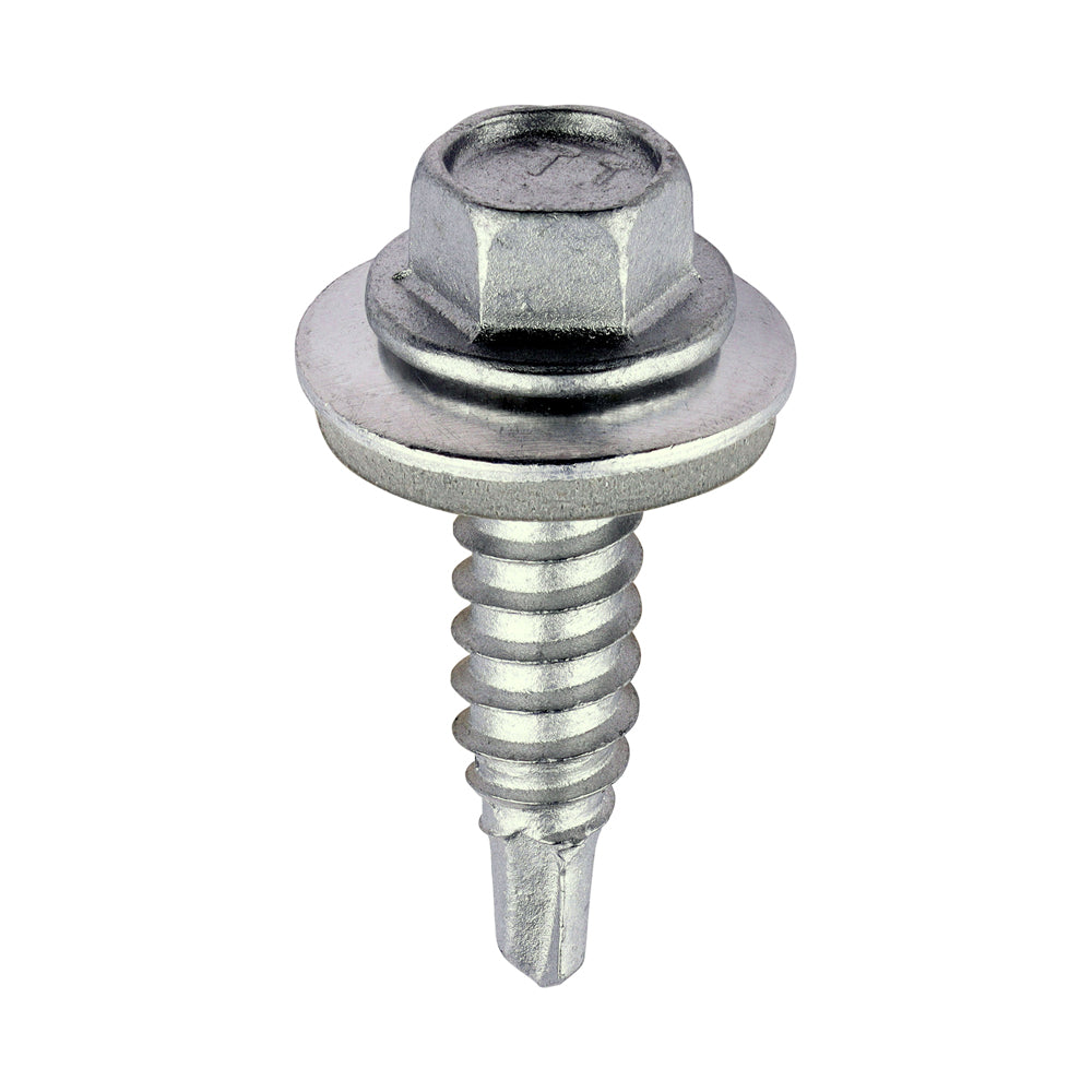 Hex Head Stitching Screws with EPDM Washer - Silver | Self-Drilling Sheet-to-Sheet Fixings – For Exterior & Metal Constructions