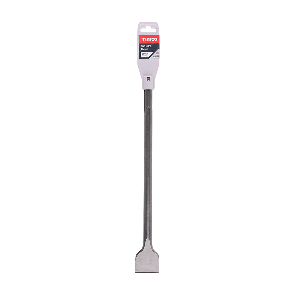 50 x 400mm - SDS Max Steels - Wide Chisel | Heavy-Duty Concrete, Brick & Block - Pack of 1 (SDSMC40050)