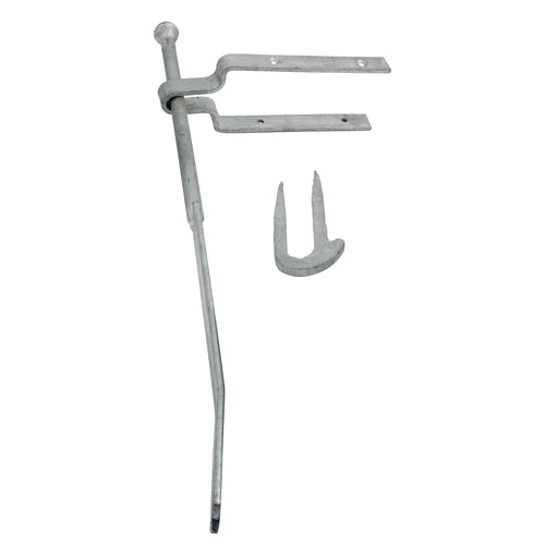 (1x) 610mm - Spring Gate Fastener Set With Staple Catch Hot Dipped Galvanized Carbon Steel Gate Hardware - SFF610G