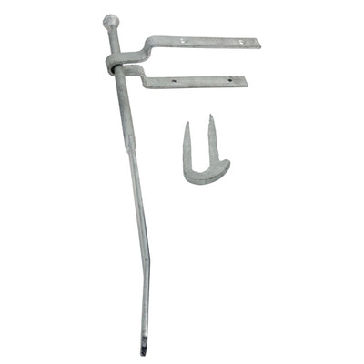 (1x) 610mm - Spring Gate Fastener Set With Staple Catch Hot Dipped Galvanized Carbon Steel Gate Hardware - SFF610G