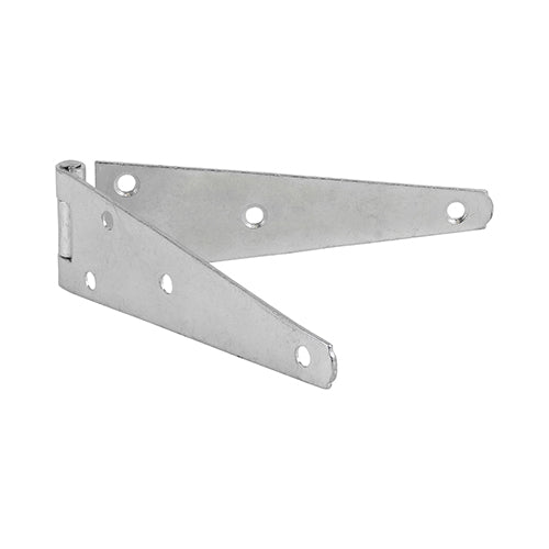 1x Pair -  Medium Strap Tee Hinges – Zinc | Carbon Steel Gate & Shed Hinges - Pack of 1