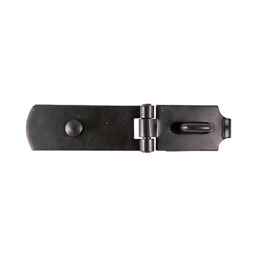 (1x) 8" Hasp & Staple - Swivel Pattern – Heavy Duty Black Security Lock | Anti-Theft Gate, Shed & Door Hardware (Pack of 1)