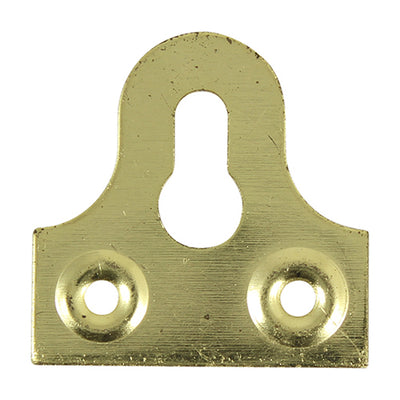 Mirror Plates – Slotted – Electro Brass Wall Mounting Brackets for Mirrors & Frames - Pack of 4