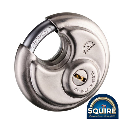 70mm Stainless Steel Disc Padlock | Keyed Alike Security Lock | Hardened Steel Anti-Drill Plate