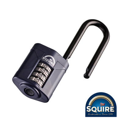 2.5 Inch Long Shackle Combination Padlock | Hardened Steel Recodable Lock | 100K Codes