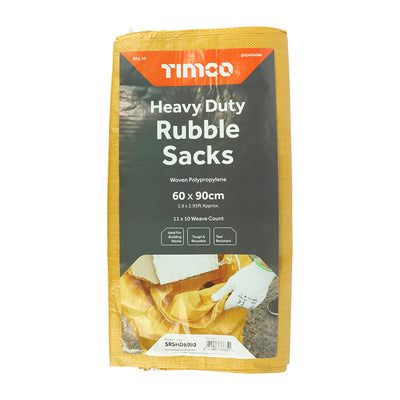Rubble Sacks – Tear Resistant Reusable Polypropylene Bags – For Building, Landscaping & Garden Waste – Heavy Grade Construction Waste Bags (PACK OF 10)