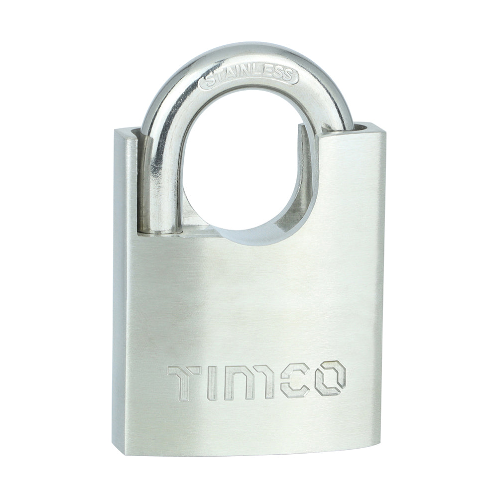 50mm - Stainless Steel Padlock | TIMCO Security Lock for Gates & Sheds - Pack of 1 (SS50SS)