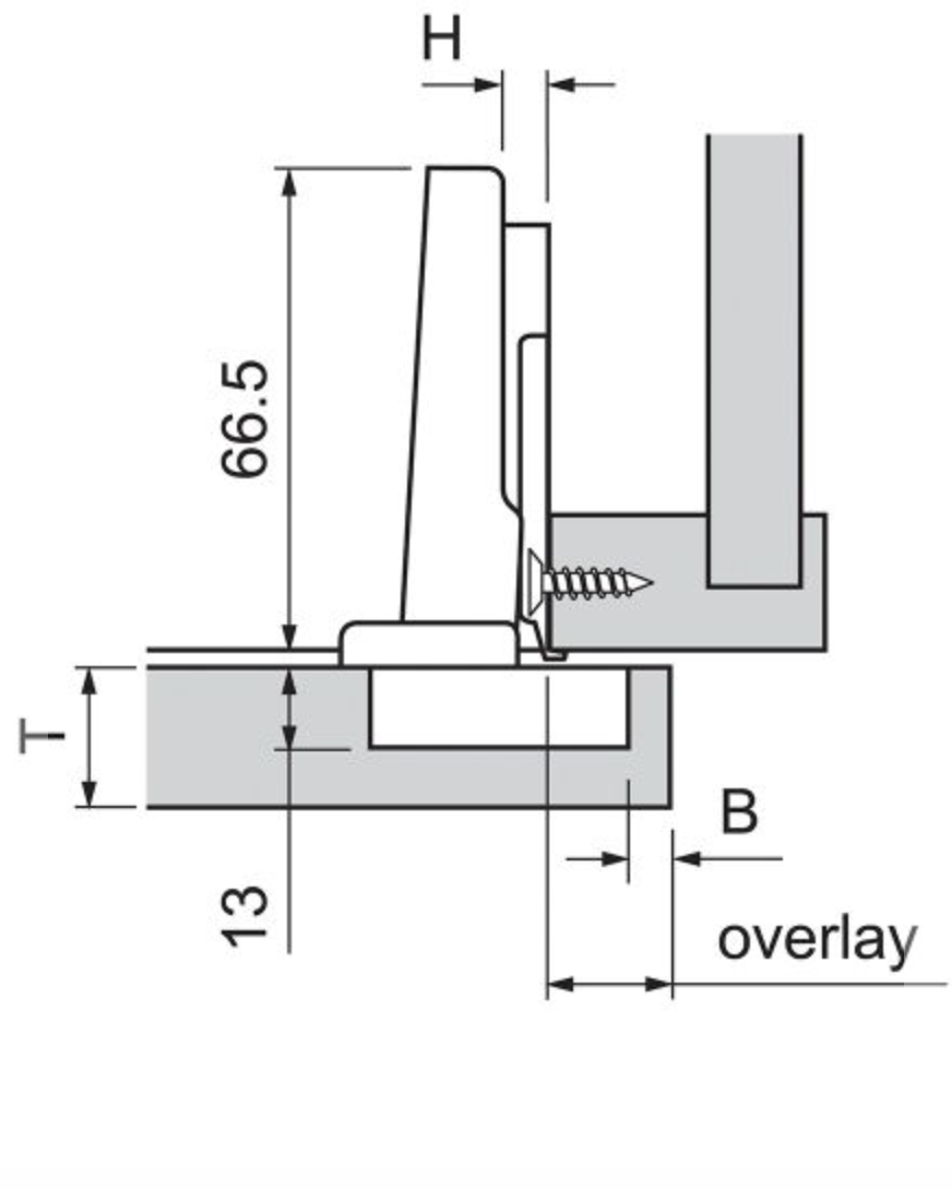 Blum Clip Top Inset 110 Degree Blumotion Cabinet Hinge 71B3750 -Inset