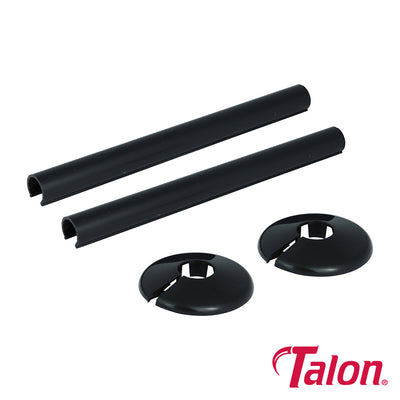 15 x 200mm Snappit Tail Kit – Black Pipe Covers & Collars for 15mm Copper Pipes (BOX OF 2)