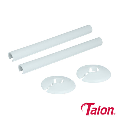 15 x 200mm Snappit Tail Kit White ACSNW | Talon Radiator Pipe Covers and 18mm Collars | Professional Central Heating Pipe Finisher