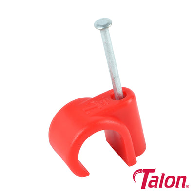 Nail-In Pipe Clip – Red Polypropylene with Zinc-Plated Nail for Hot Water Pipework