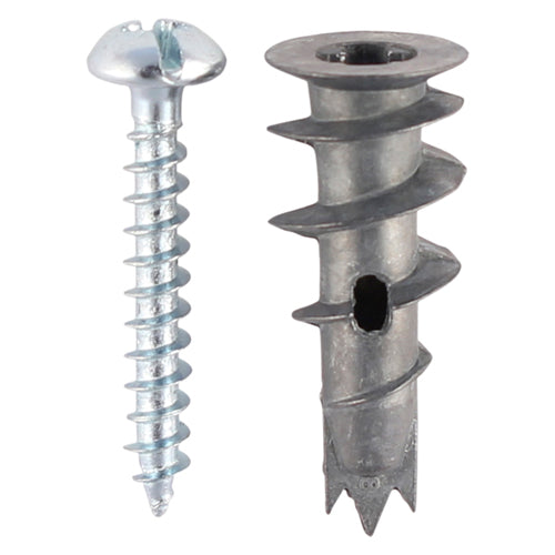 13 x 31.5mm Metal Speed Plugs & Screws Zinc – Plasterboard Fixings
