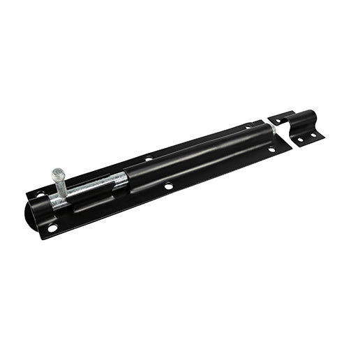 Pack of 1 - Straight Tower Bolt – Epoxy Black | TIMCO Carbon Steel Door & Gate Security Bolt