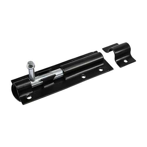 Pack of 1 - Straight Tower Bolt – Epoxy Black | TIMCO Carbon Steel Door & Gate Security Bolt