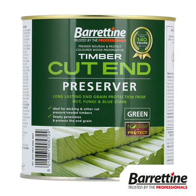 1L Timber Cut End Preserver Green | Decking & Treated Wood Protection | Deep Penetrating Rot Fungi Guard