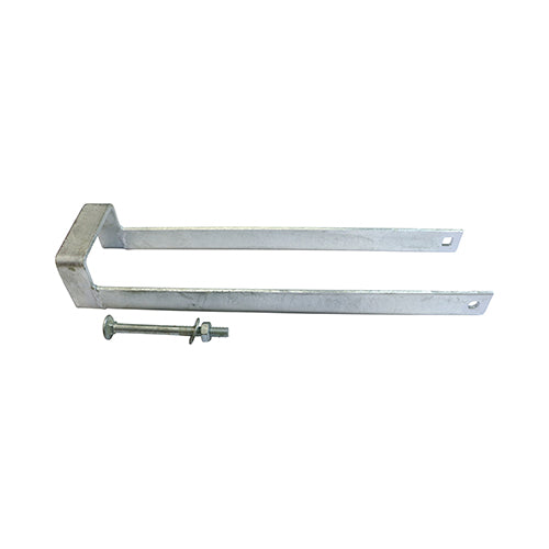 Throw-Over Gate Loop - Hot Dipped Galvanised Steel Double Gate Lock with Fixings Included - Pack of 1