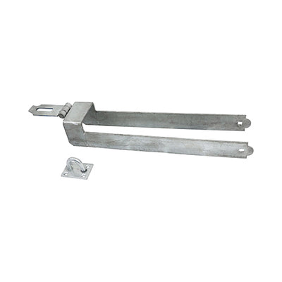 450mm Throw-Over Locking Gate Loop - Hot Dipped Galvanised - Secure Double Gate Lock with Hasp & Staple - Pack of 1