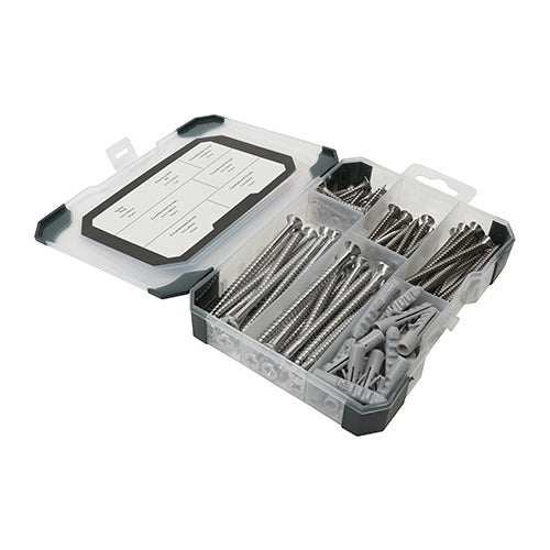 Masonry Drill Bit Mixed Tray - Screws, Plug & Drill Bit - A2 Stainless Steel
