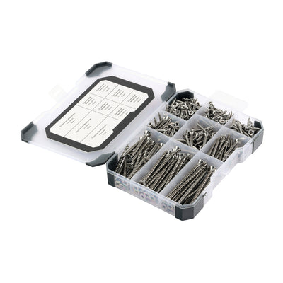 (340 pcs) 202 x 132 x 31mm Mixed Tray – A2 Stainless Steel Woodscrews Assortment for Timber & Man-Made Boards