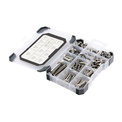 (199 pcs) 200 x 129 x 31mm Mixed Tray – Zinc Plated Set Screws, Nuts & Washers Assortment