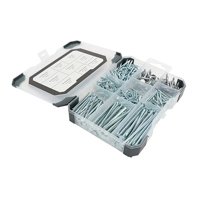 (300 pcs) Mixed Tray 200 x 130 x 31mm – Nails – Galvanised & Bright Carbon Steel