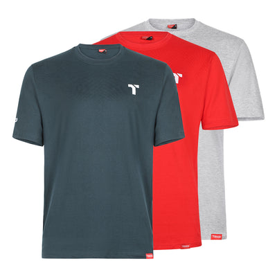 Medium, Large & X Large Short Sleeve Trade T-Shirt Pack Mixed Colours Workwear Tops for Builders, Trade & Site Use