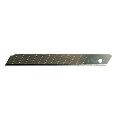 TIMCO 80 x 9 x 0.6 mm Snap Off Utility Knife Blades – 9 mm SK2 Steel Replacement Blades for Retractable Knives (Pack of 10)