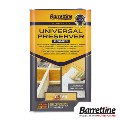 5L Universal Preserver Clear | Deep Penetrating Wood Protection | Primer for Paint & Stain
