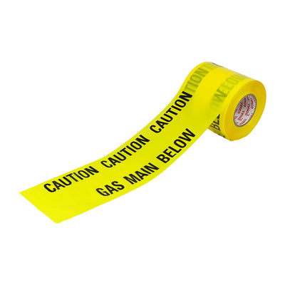 365m x 150mm Underground Gas Pipe Warning Tape - Yellow LDPE | Caution Gas Pipe Below | Non-Detectable Utility Marking Tape for Excavation Safety
