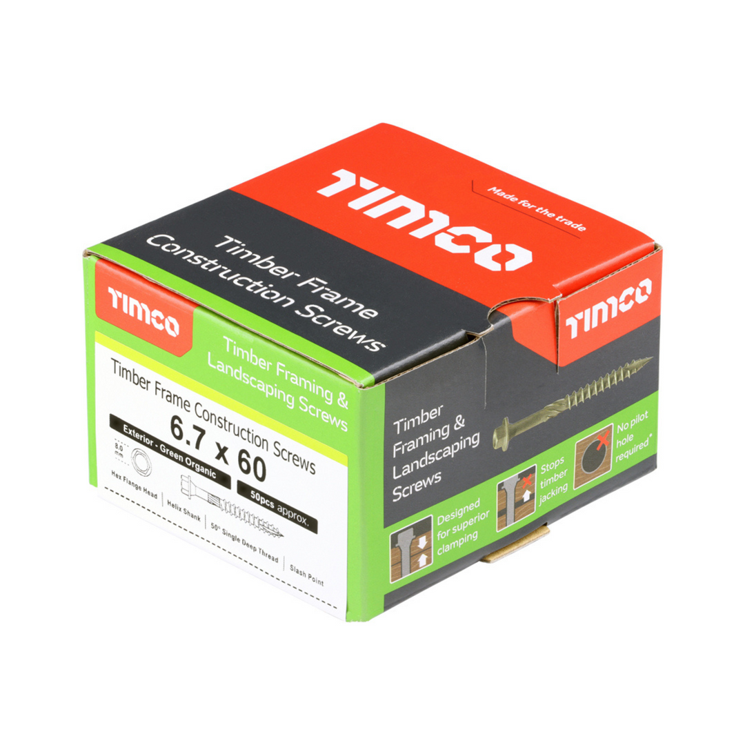 Hex Head Wood Screws – Timber Frame Construction & Landscaping | Woodworking Screws Fasteners (Multisizes)