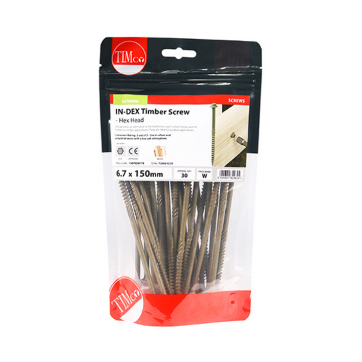 Hex Head Wood Screws – Timber Frame Construction & Landscaping | Woodworking Screws Fasteners (Multisizes)